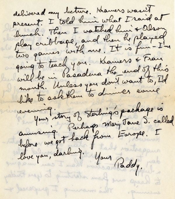 Letter from Linus Pauling to Ava Helen Pauling. Page 4. April 13, 1931