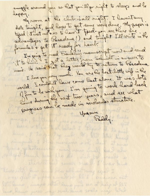 Letter from Linus Pauling to Ava Helen Pauling. Page 2. May 16, 1932