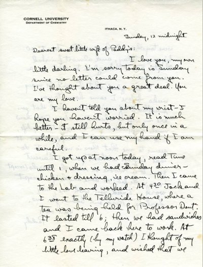 Letter from Linus Pauling to Ava Helen Pauling. Page 1. November 14, 1937