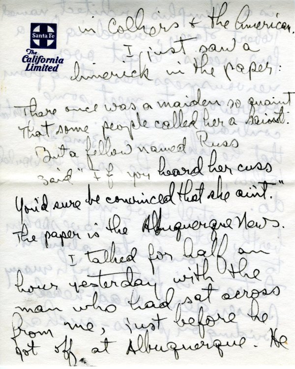 Letter from Linus Pauling to Ava Helen Pauling. Page 3. September 30, 1940