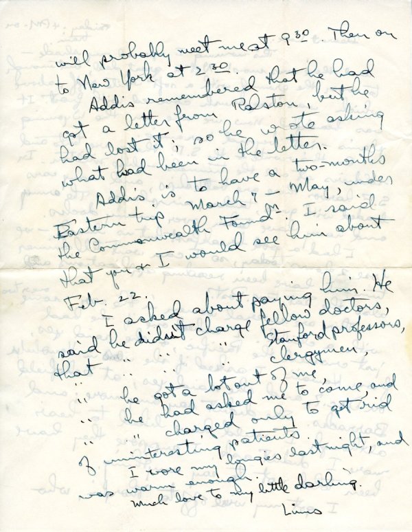 Letter from Linus Pauling to Ava Helen Pauling. Page 2. January 30, 1942