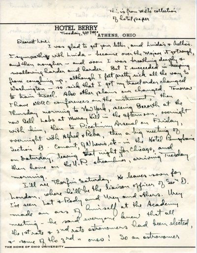 Letter from Linus Pauling to Ava Helen Pauling. Page 1. April 28, 1942