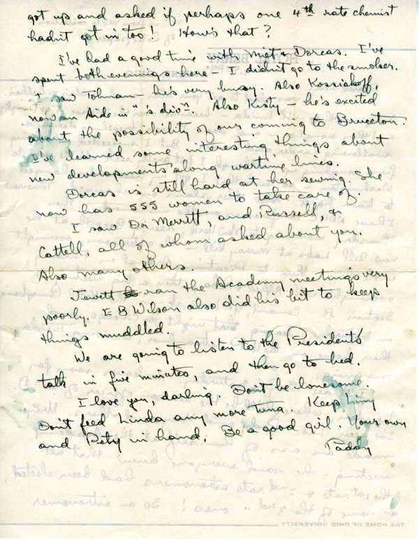 Letter from Linus Pauling to Ava Helen Pauling. Page 2. April 28, 1942