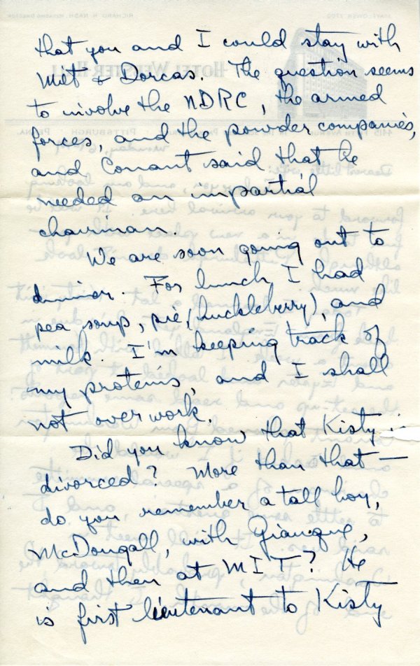 Letter from Linus Pauling to Ava Helen Pauling. Page 2. August 10, 1942