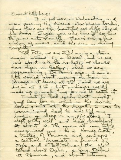 Letter from Linus Pauling to Ava Helen Pauling. Page 1. January 20, 1943