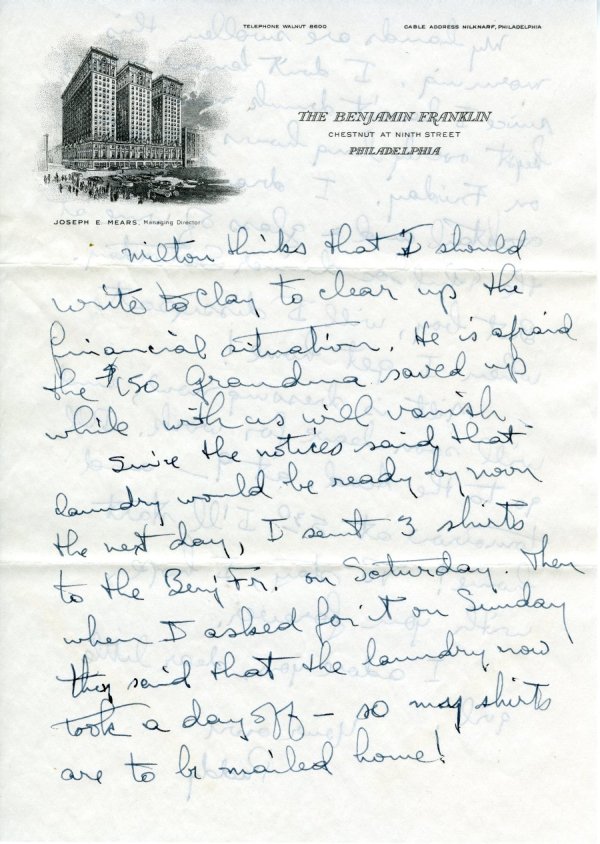 Letter from Linus Pauling to Ava Helen Pauling. Page 3. April 26, 1943