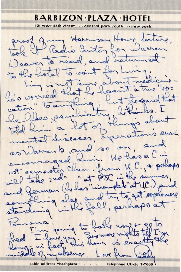 Letter from Linus Pauling to Ava Helen Pauling. Page 2. March 21, 1946