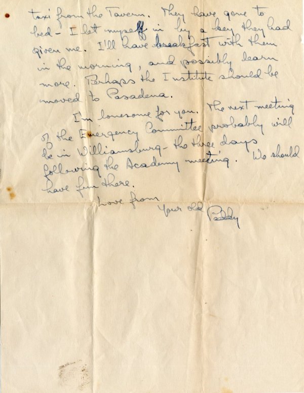 Letter from Linus Pauling to Ava Helen Pauling. Page 2. January 30, 1947