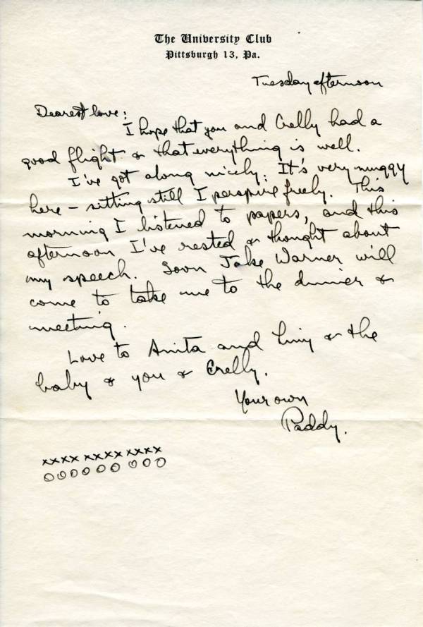 Letter from Linus Pauling to Ava Helen Pauling. Page 1. June 21, 1949