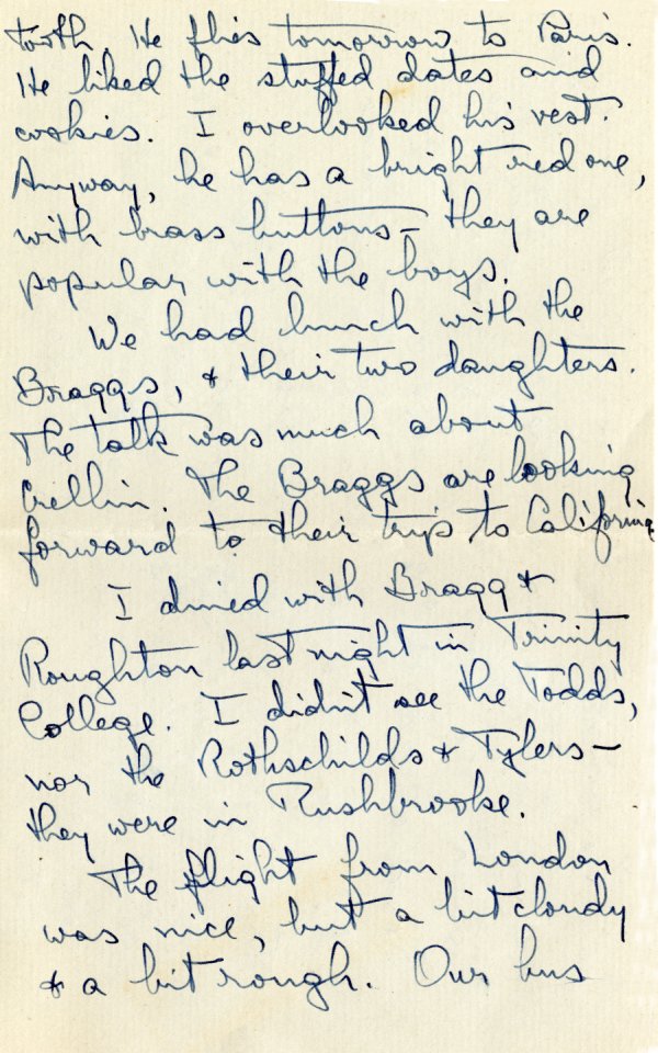 Letter from Linus Pauling to Ava Helen Pauling. Page 2. April 6, 1953