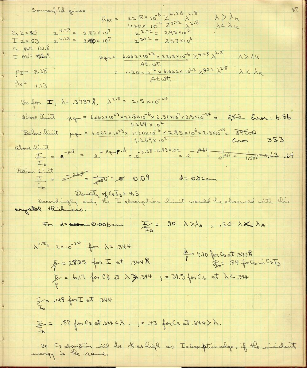 Book 03 Page 087 Large View Linus Pauling Research Notebooks Special Collections Archives Research Center