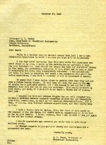 Letter from Eugene Starr to L. V. Bewley, December 27, 1941.