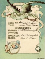 Birth announcement for Mildrede and Billy's son. June 12, 1921.