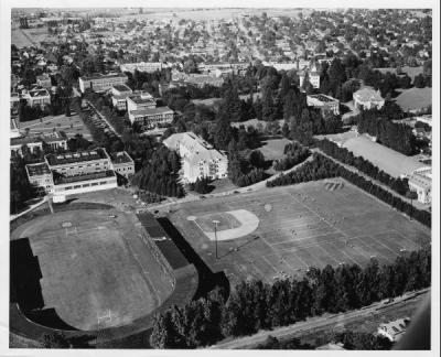<p>Aerial view of Coleman field, 1947. Coleman Field has been OSU's only home field since varsity baseball began in 1907. It is the longest continuously used <span class='highlight1 bold'>field</span> in the Pacific 12 Conference and one of the longest in the</p><p>				nation. The field was also used for football practice when Bell field (left) was the football team's stadium. Although the baseball diamond had been known as Coleman <span class='highlight1 bold'>Field</span> since the 1940s, it wasn't formally given that name</p><p>				by the University until 1981.</p>
