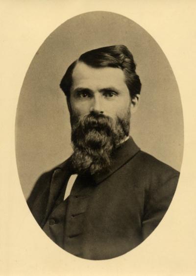 <p>President William A. Finley, ca. 1870. Finley was the first president of Corvallis College from 1865-1872. Finley was a Methodist minister who helped alter the reputation <span class='highlight1 bold'>of</span> Corvallis <span class='highlight0 bold'>College</span> from a "pioneer high school"</p><p>				to a higher education institution.</p>