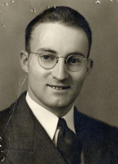 <p>John Hansen, ca 1940s. Hansen received a B.S. in agricultural economics from Oregon State College in 1941, beginning his work with the Extension Service in 1943. From 1949-1972, Hansen was Staff Chair for the Polk County</p><p>				Extension <span class='highlight1 bold'>Station</span>.</p>