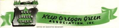Letterhead of the Keep Oregon Green Association, ca 1940s.