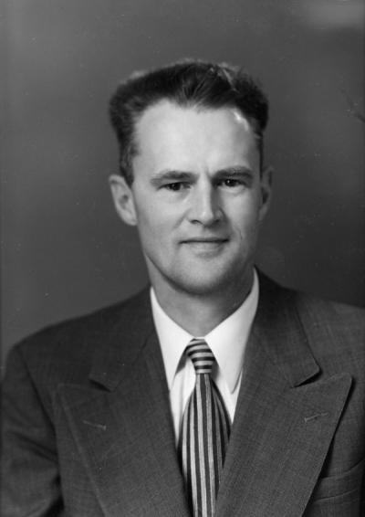 <p>Charles Robert Ross, ca. 1946. Ross was an Extension Forester for Oregon State University from 1946-1970 and was a founding member <span class='highlight2 bold'>of</span> the Greenbelt Land Trust. Ross was also known for his Extension publications, including</p><p>				"Trees to Know in Oregon."</p>
