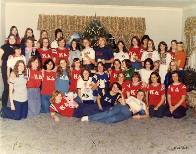 Kappa Delta sorority group photo, Christmas 1975.