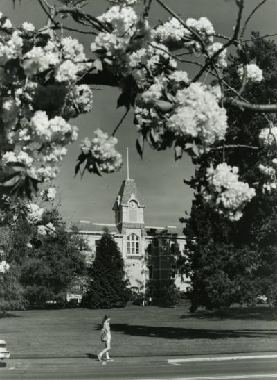 A view of Benton Hall from the east, ca 1990s.