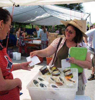 Rebecca Landis at the Corvallis Farmers Market, 2012.