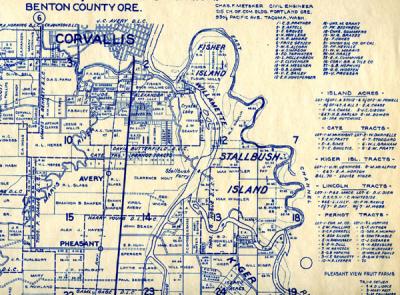 Portion of a map of Corvallis, Oregon, 1929.