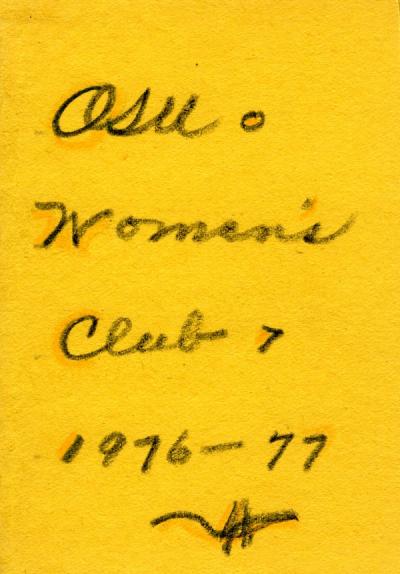 Phone directory of the members of the Oregon State University Women's Club, 1976-1977.