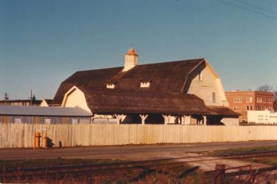 Veterinary Medicine Dairy barn, southwest looking northwest, 1960.