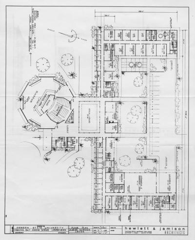 Architect's floor plan for Yaquina Marine Science Laboratories, Newport, Oregon, May 1963.