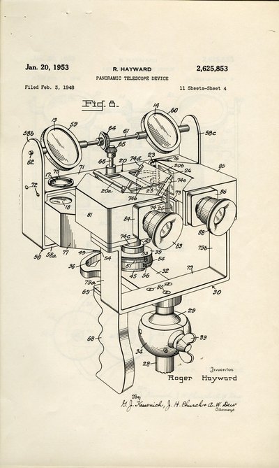 Illustrations for a panoramic telescope device.