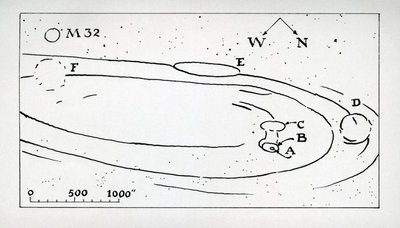 Pen and ink drawings by Roger Hayward of various galaxies.