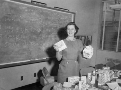 Lois Sather at a food research meeting
