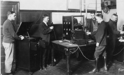 First KOAC radio transmitter, 1922