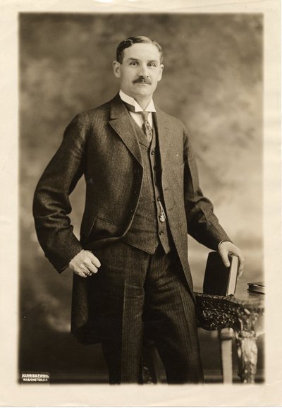 Sepia photographic portrait of William Jasper Kerr.