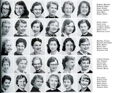 Gail Nickerson in the 1958 Beaver Yearbook