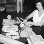 Woman doing Beadworking, 1958