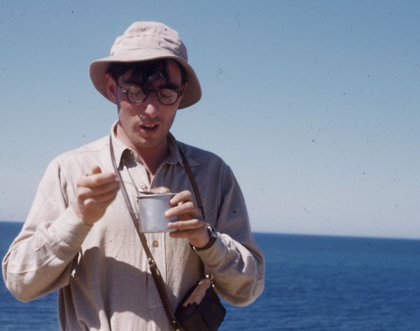 Jack Dunitz at a Caltech graduate student outing, ca. 1948.