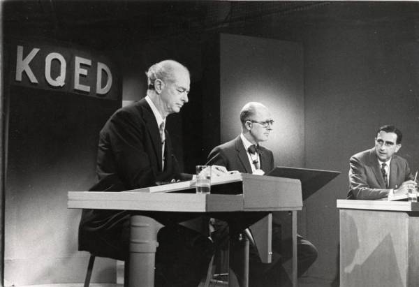 Linus Pauling debating Edward Teller on the topic of nuclear fallout: "The Nuclear Bomb Tests...Is Fallout Overrated?" KQED-TV, San Francisco. February 20, 1958. - Pictures and Illustrations - Linus Pauling and the