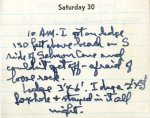 Notas de Linus Pauling en relación al "incidente del acantilado," 1960.