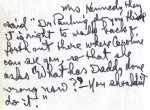 Noten von Linus Pauling über eine Reise in das Weiße Haus, 1962.