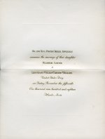 Mildrede and Billy's wedding invitation. November 15, 1918.