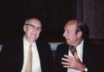 Fred Harvey Harrington (left) and William Appleman Williams. June
                            1982.