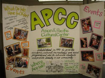 Asian and Pacific Cultural Center general information poster.