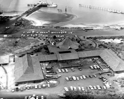 Aerial view of Hatfield Marine Science Center, ca. 1970s.