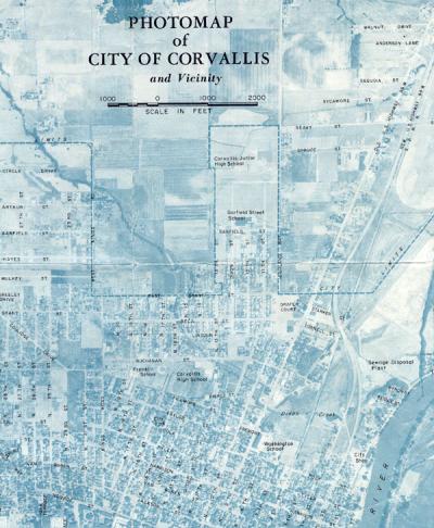 Photomap of the city of Corvallis, 1957.
