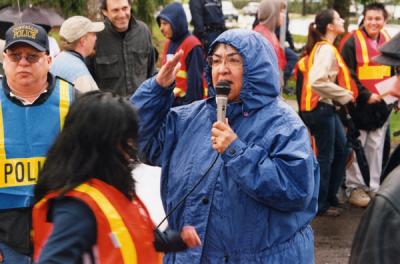 Annabelle Jaramillo at an Oregon farmworkers demonstration, March 2004.