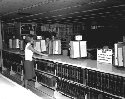 The Library reference collection, ca. 1960s.