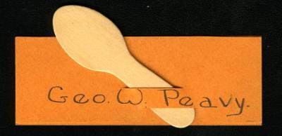 Order of the spoon ticket for George W. Peavy.