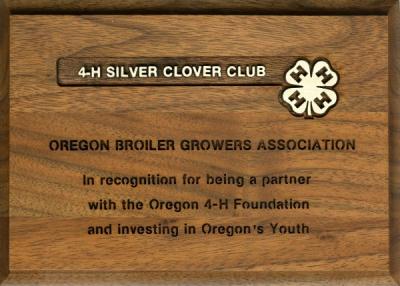 Plaque awarded to the Oregon Brolier Grower's Association, 1989-1990.