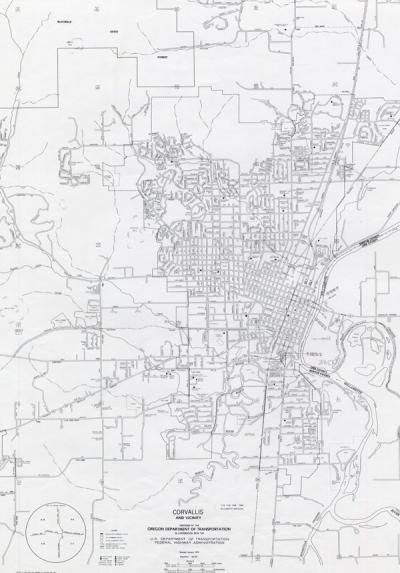 Map of Corvallis, Oregon, revised January 1978.